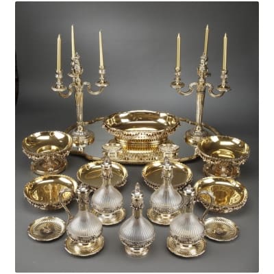 Orfèvre BOIN TABURET – Ensemble de pièces décor de table en vermeil