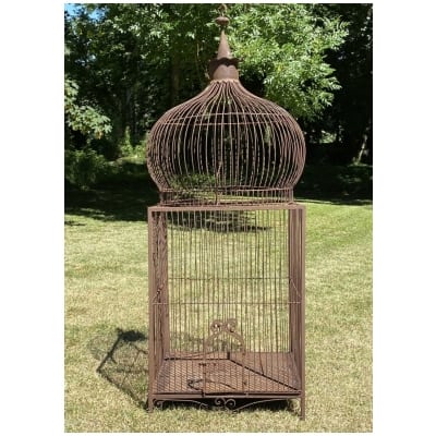 Wrought iron parrot cage