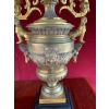 Paire de grands Candélabres en bronze doré XIXe siècle 12