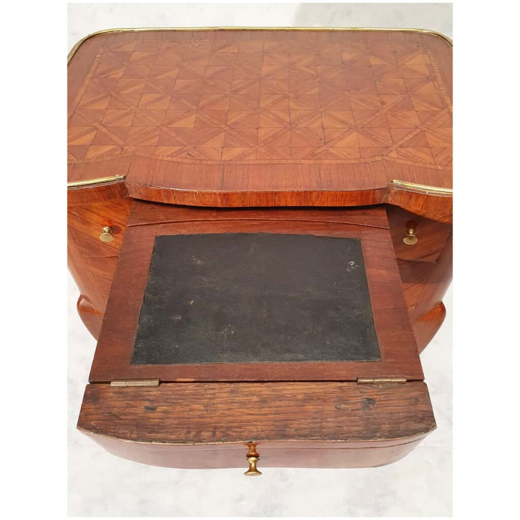 Writing Table Transition Louis XV, Louis XVI – Marquetry – Rosewood – 19th 14