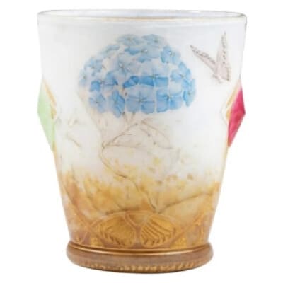 Daum : Vase « Hydrangeas  » Cabochons