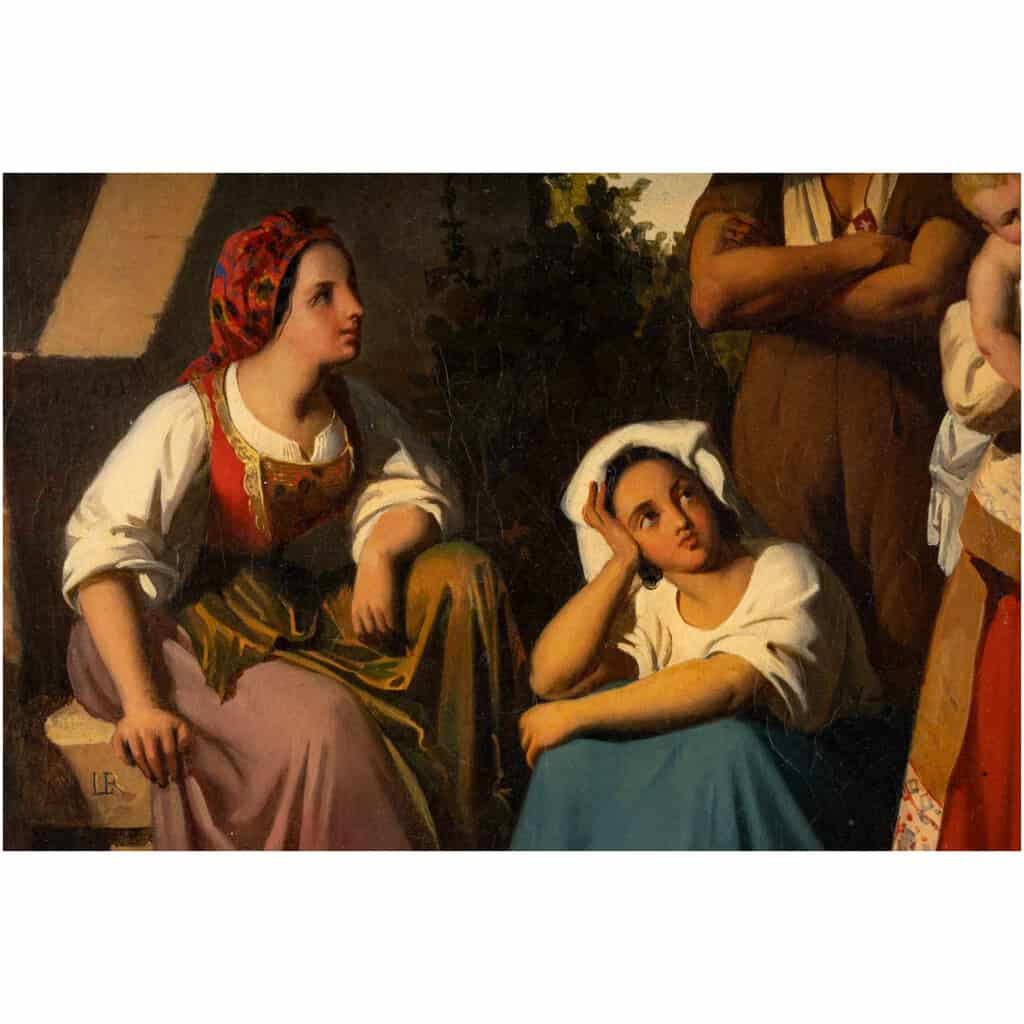 Léopold Robert 1794-1835. Pair Of Paintings. At Well And The Rest. 5