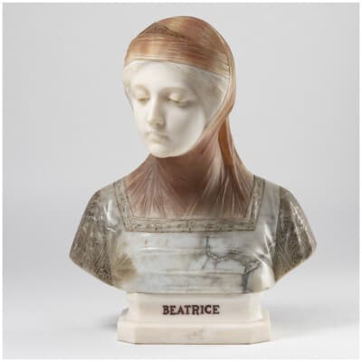Giuseppe Bessi (1857-1922), Beatrice, sculpture en marbre et albâtres, XIXe