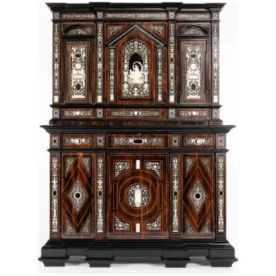 Buffet with two bodies in neo-Renaissance rosewood, XIXe 3