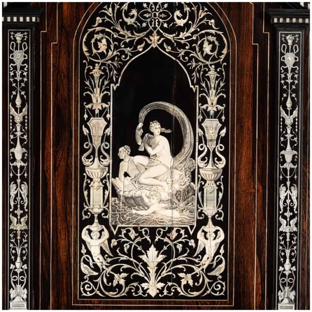 Buffet with two bodies in neo-Renaissance rosewood, XIXand 12