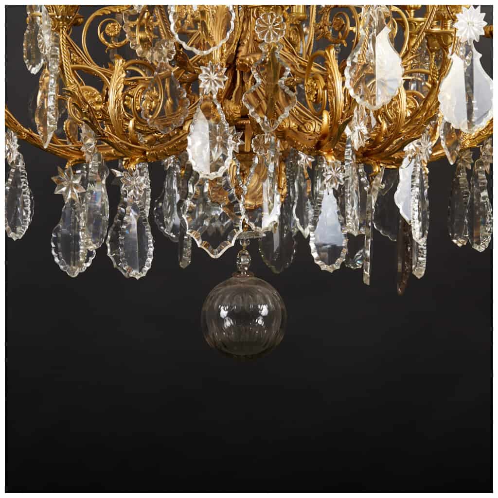 Chandelier with musicians in gilt bronze and crystal, XIXe 13