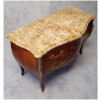 Commode Bombée De Style Louis XV – Marqueterie Florale – Bois De Rose & Palissandre – 19ème 20