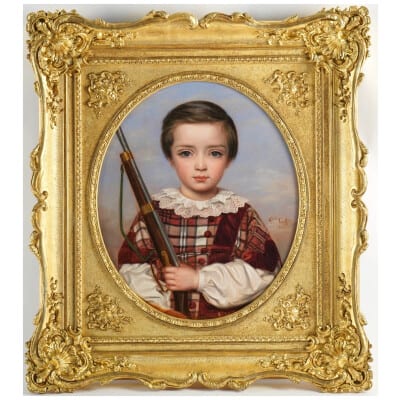 Marie, Pauline, Adrienne COEFFIER (1814 – 1900) « Portrait de jeune garçon », daté 1849