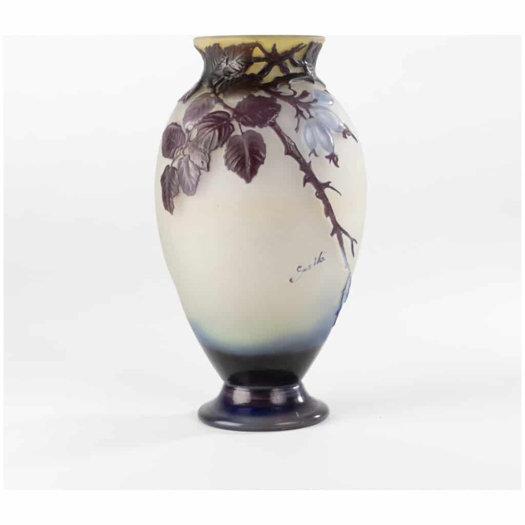 Emile Gallé (1846-1904), vase en verre multicouche et soufflé à décor de branches d’églantier, XIXe 5