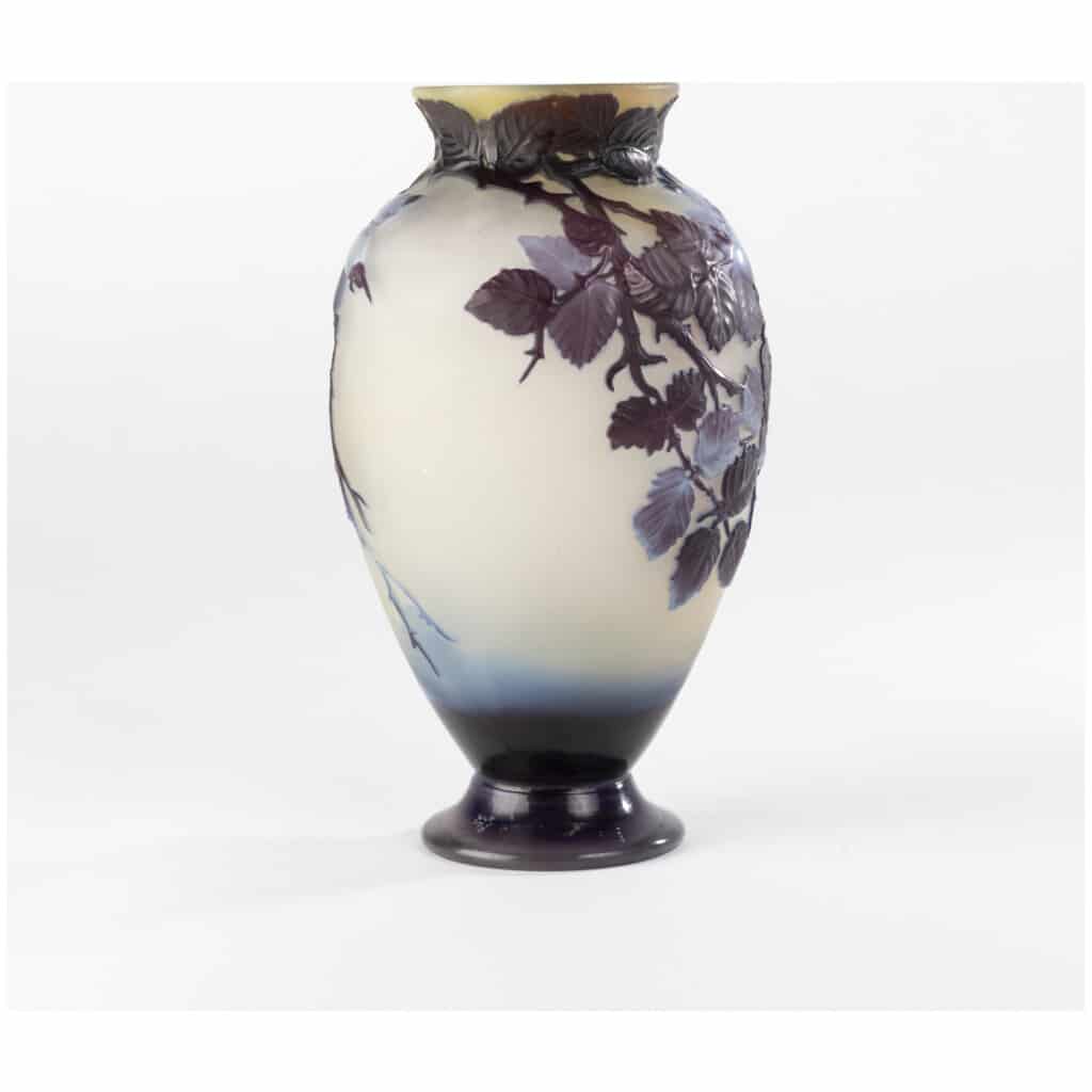 Emile Gallé (1846-1904), vase en verre multicouche et soufflé à décor de branches d’églantier, XIXe 6