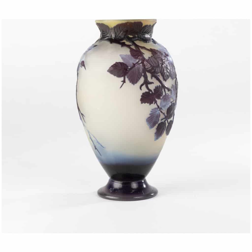 Emile Gallé (1846-1904), multi-layered and blown glass vase decorated with rosehip branches, XIXe 6