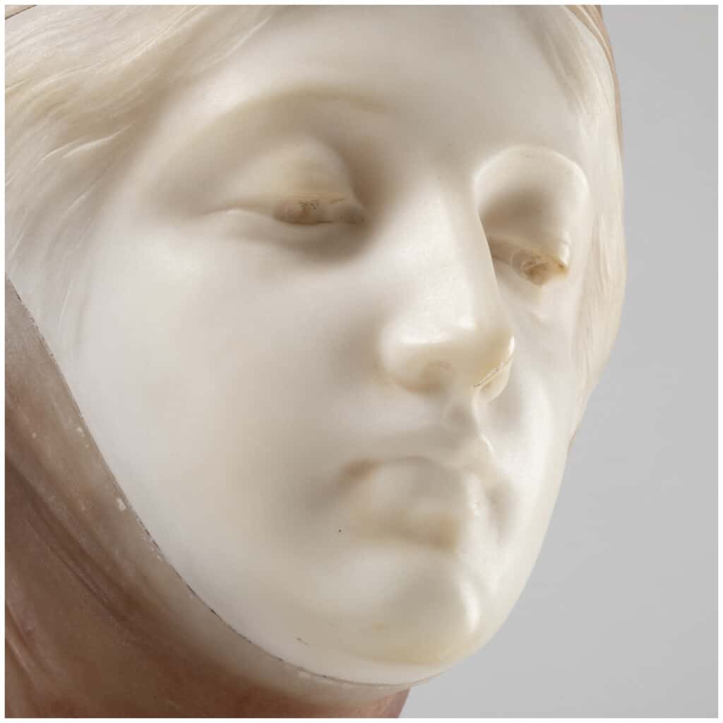 Giuseppe Bessi (1857-1922), Beatrice, sculpture en marbre et albâtres, XIXe 6