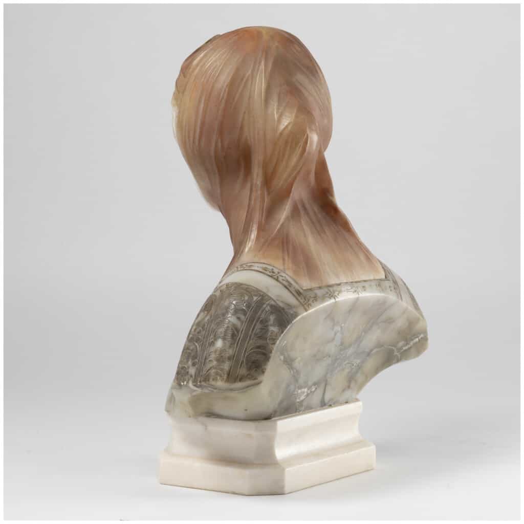 Giuseppe Bessi (1857-1922), Beatrice, sculpture en marbre et albâtres, XIXe 5