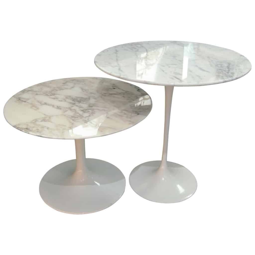 Eero Saarinen & Knoll, “Tulip” Marble Gueridon / Nesting Tables, xxth 3