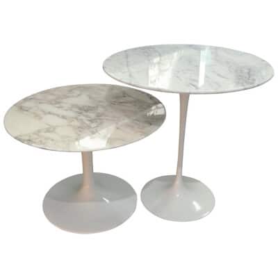 Eero Saarinen & Knoll, “Tulip” Marble Gueridon / Nesting Tables, xxth