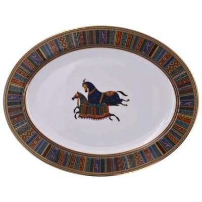 Hermès, Oval Porcelain Dish Collection "Cheval d'Orient"