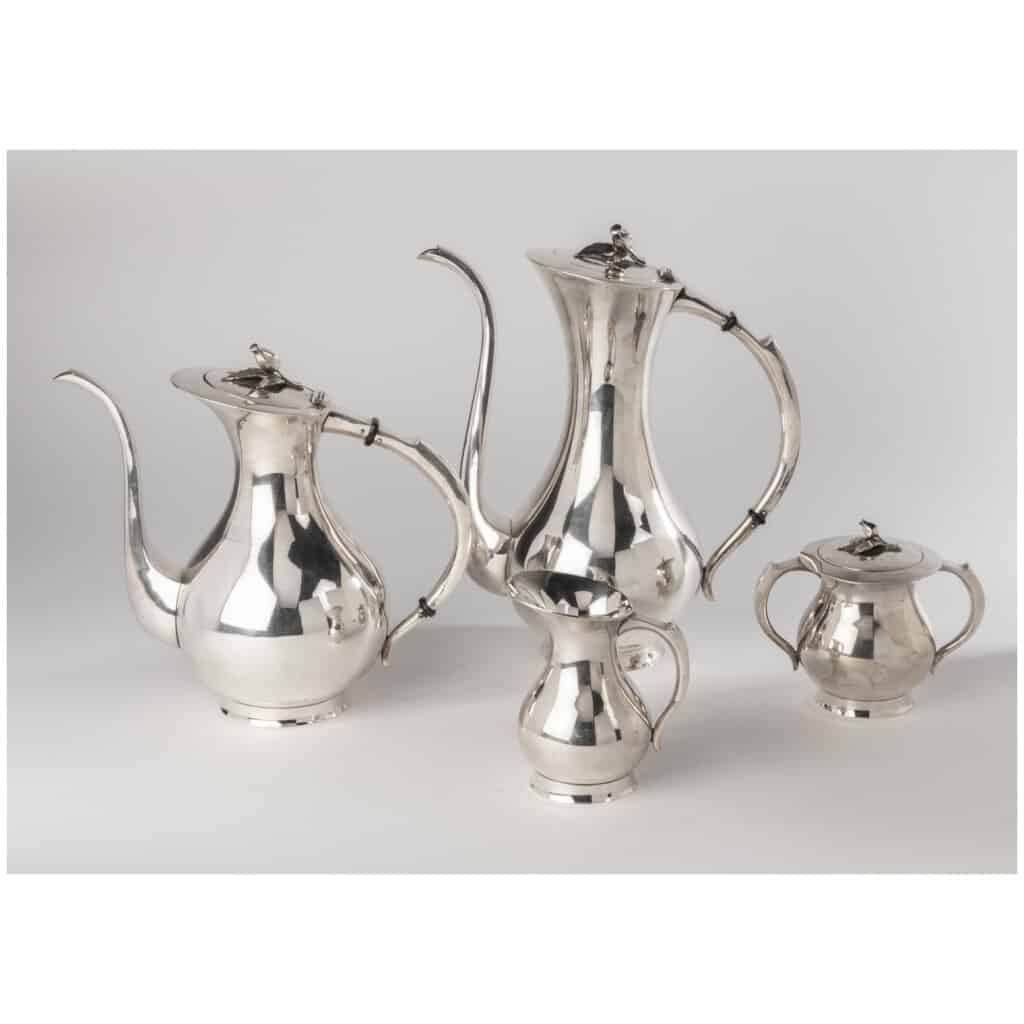 Tea and coffee service, Art Nouveau, in silver, 9th century XNUMX