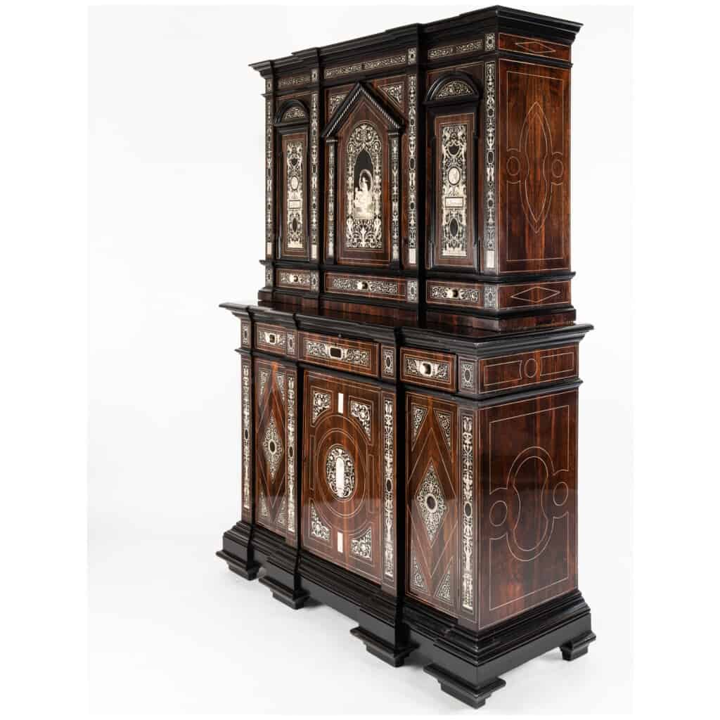 Buffet with two bodies in neo-Renaissance rosewood, XIXand 5