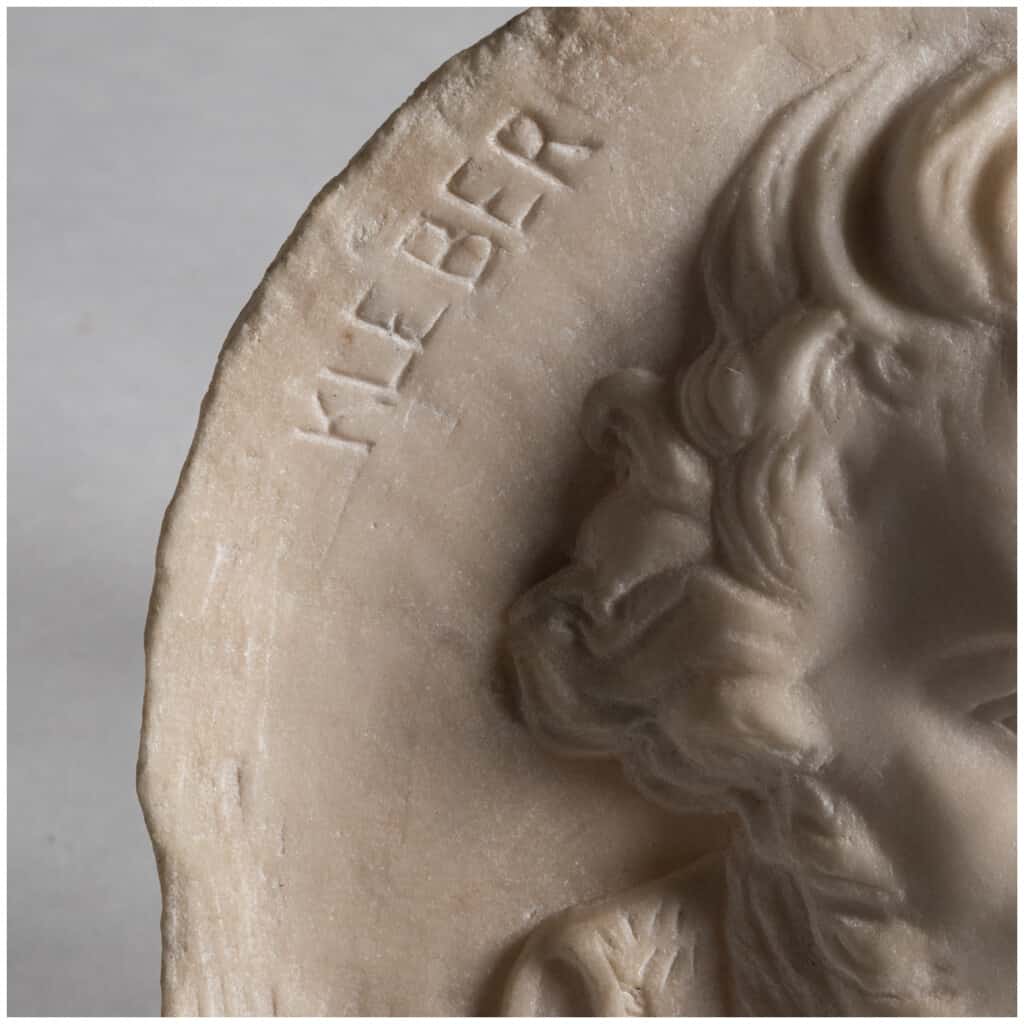 After David d'Angers (1788-1856), "Kleber", marble medallion, XIXe 5