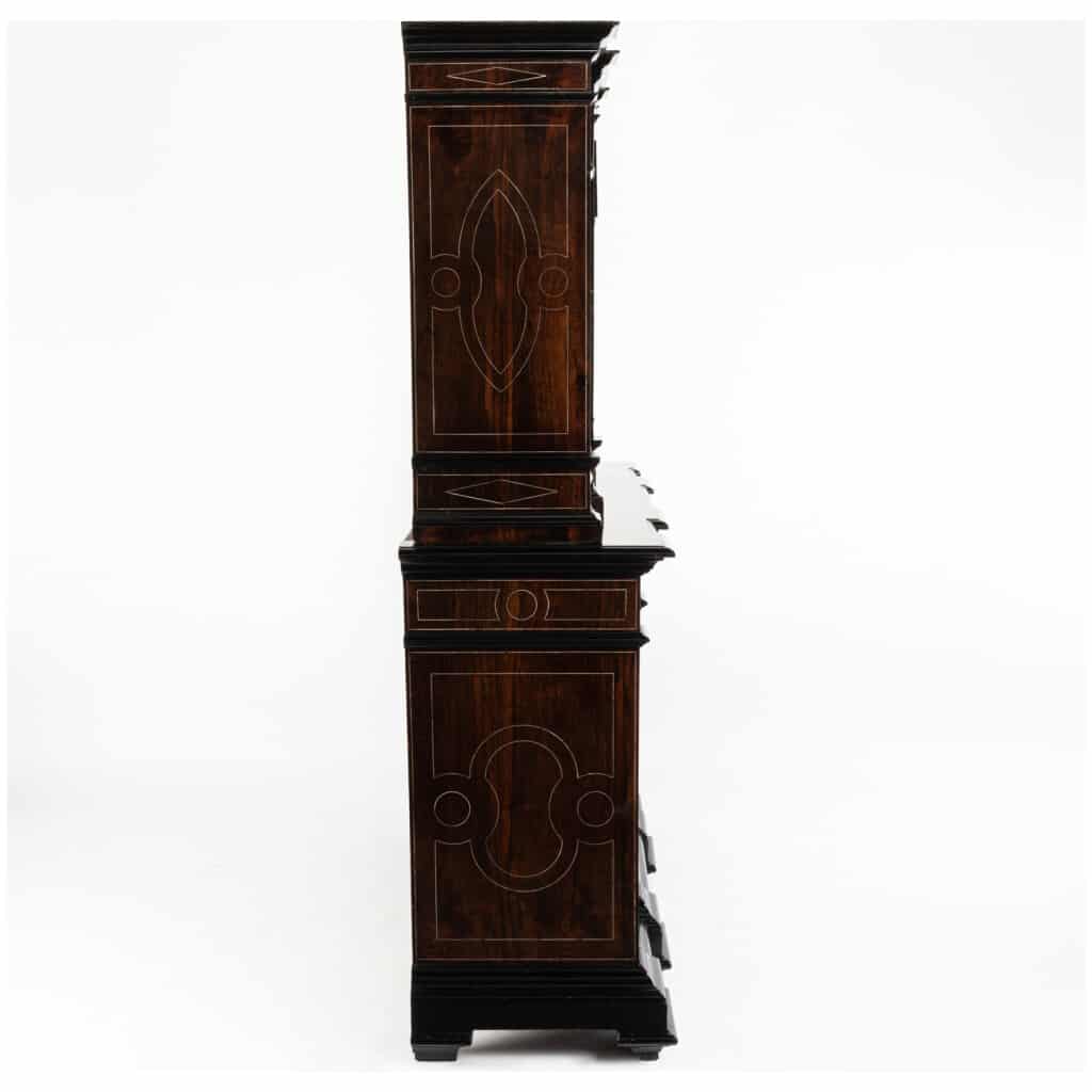 Buffet with two bodies in neo-Renaissance rosewood, XIXand 7