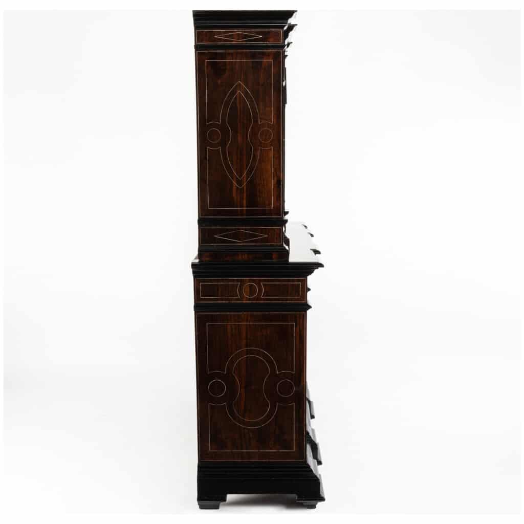 Buffet with two bodies in neo-Renaissance rosewood, XIXe 7