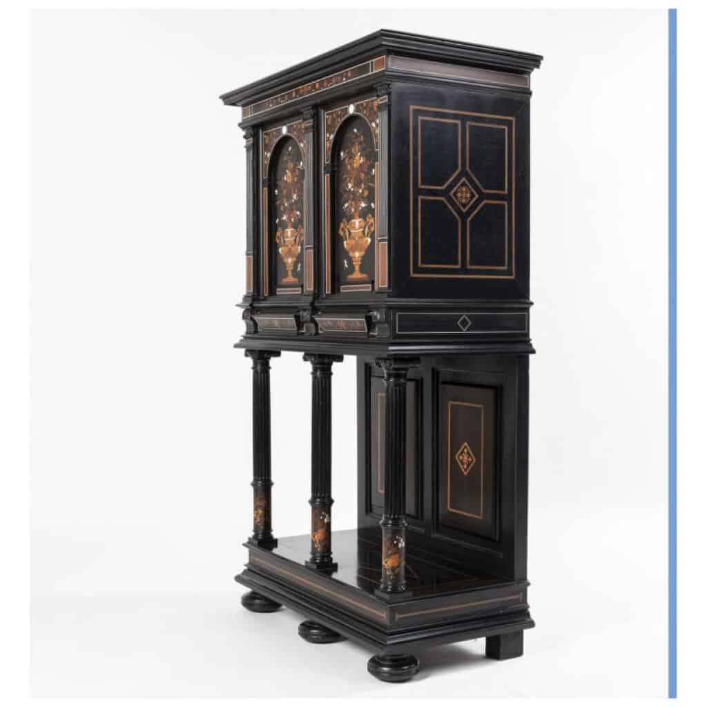 Charles Hunsinger (1823 – 1893) et Charles Adolphe Frédéric Wagner, cabinet marqueté, XIXe 4