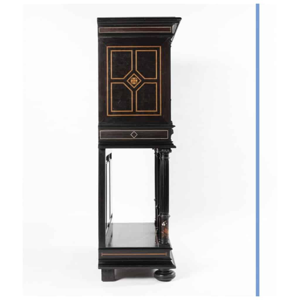Charles Hunsinger (1823 – 1893) et Charles Adolphe Frédéric Wagner, cabinet marqueté, XIXe 5