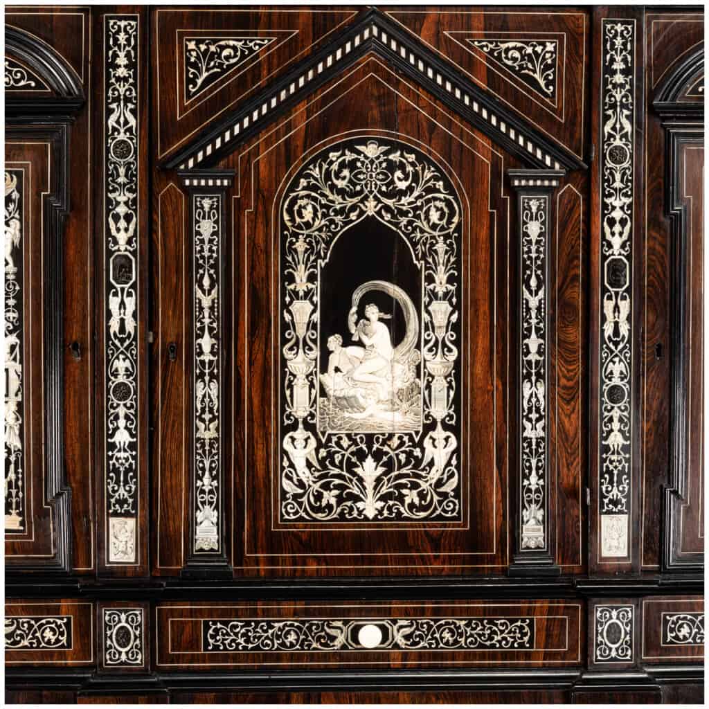 Buffet with two bodies in neo-Renaissance rosewood, XIXand 11