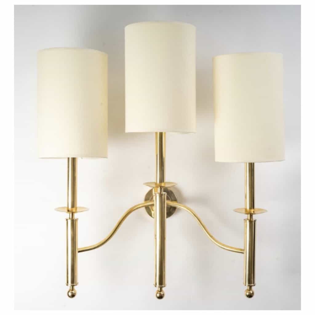 1970 Large Pair of Maison Roche 7 Wall Lights