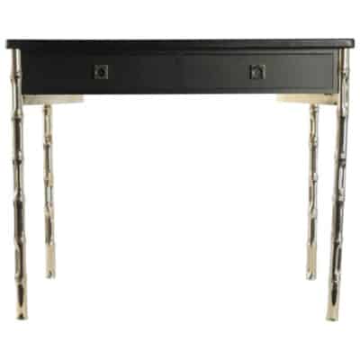 Maison Jansen desk from the 60s with brass handles Guy Lefèvre.
