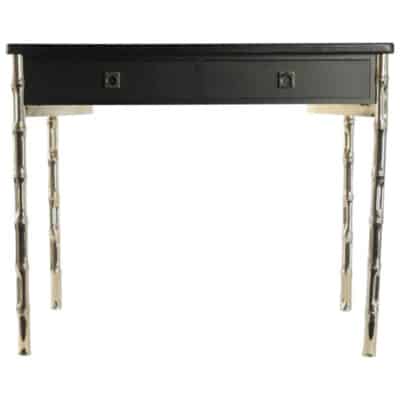 Maison Jansen desk from the 60s with brass handles Guy Lefèvre. 3