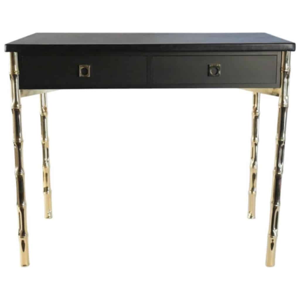 Maison Jansen desk from the 60s with brass handles Guy Lefèvre. 7