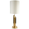 1960 Large Lamp in Golden and Satin Brass, Maison Honoré 8