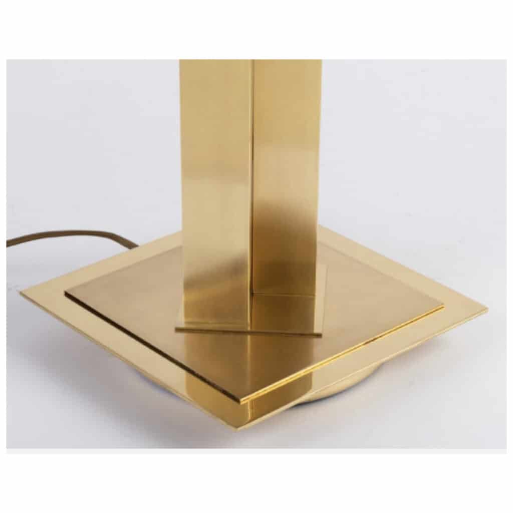 1960 Large Lamp in Golden and Satin Brass, Maison Honoré 6