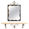 Console en fer forgé et laiton doré de la Maison Honoré des années 60 avec miroir assorti. 7