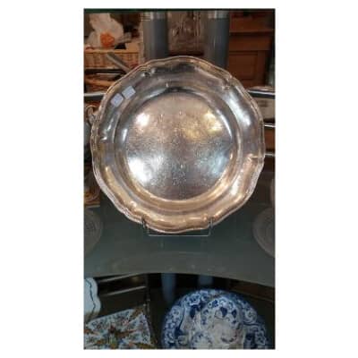 LARGE DISH XVIIISILVER plated th century