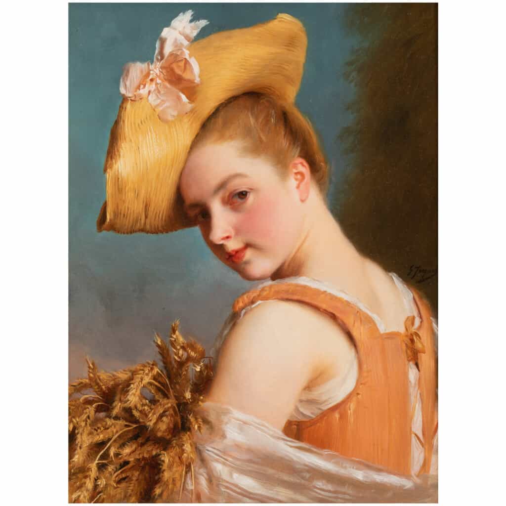 Jean Gustave Jacquet (1846-1909) - Young Girl With Hat 4