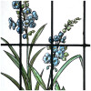 Pair of stained glass windows with nasturtiums signed Champigneulle 13