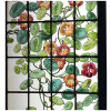 Pair of stained glass windows with nasturtiums signed Champigneulle 12