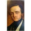 grand portrait d’homme, peinture à l’huile sur toile du XIXème siècle , encadré 10
