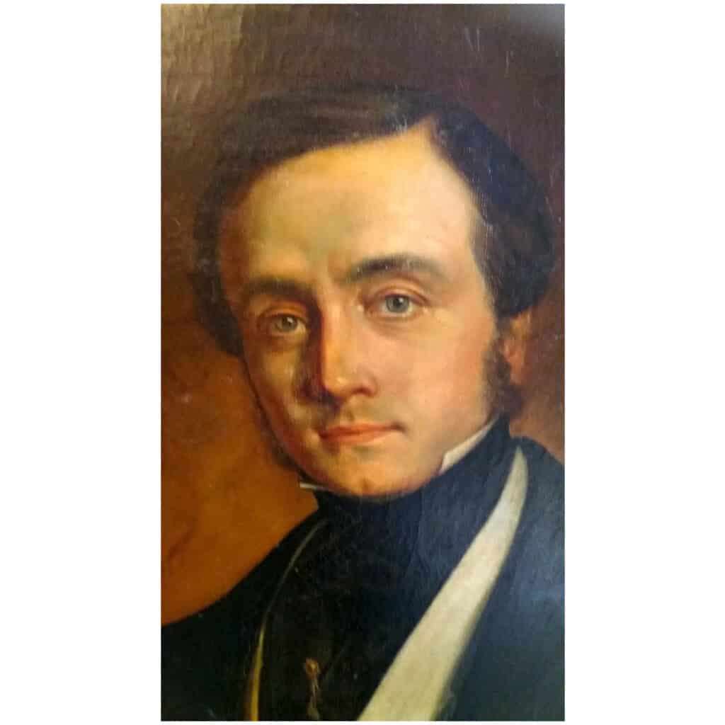 large portrait of a man, oil painting on canvas from XIXth century, box 5