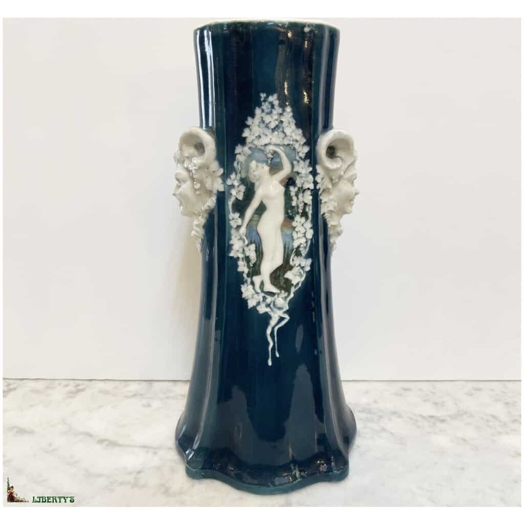 Large Alfortville porcelain vase, height. 39.5cm (XIXe) 3