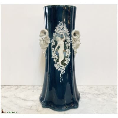 Large Alfortville porcelain vase, height. 39.5cm (XIXe) 3