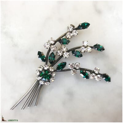 Broche avec strass, larg. 7.5 cm (1950-1960)