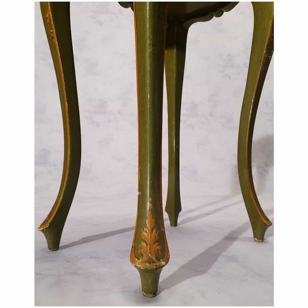 Table Coffret Style Louis XV – Vénitien – Bois Peint – 19ème 14