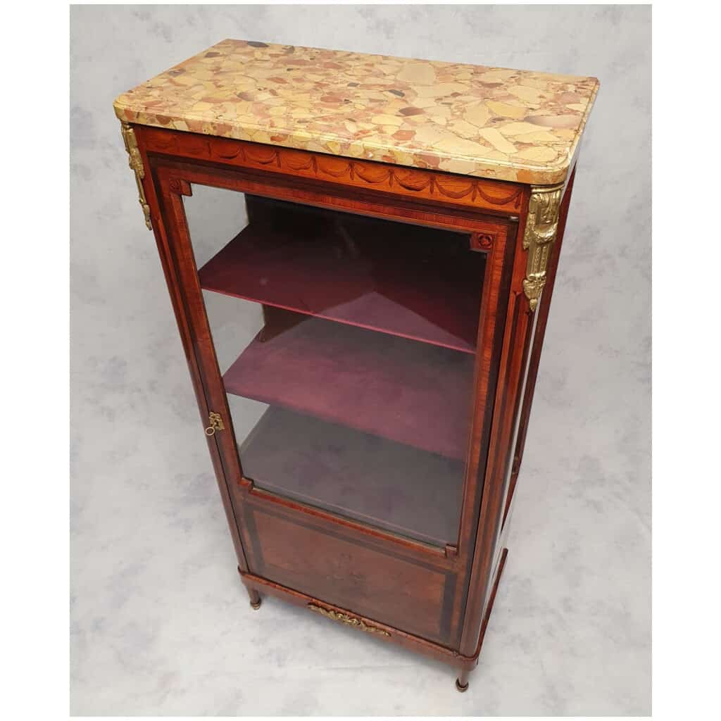 Showcase Louis Style XVI – Marquetry – Amaranth & Rosewood – 19th 7