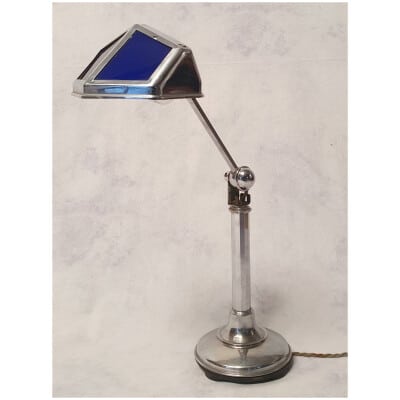 Pirouett Desk Lamp - Art Deco Period - Glass And Aluminum - Ca 1930 3