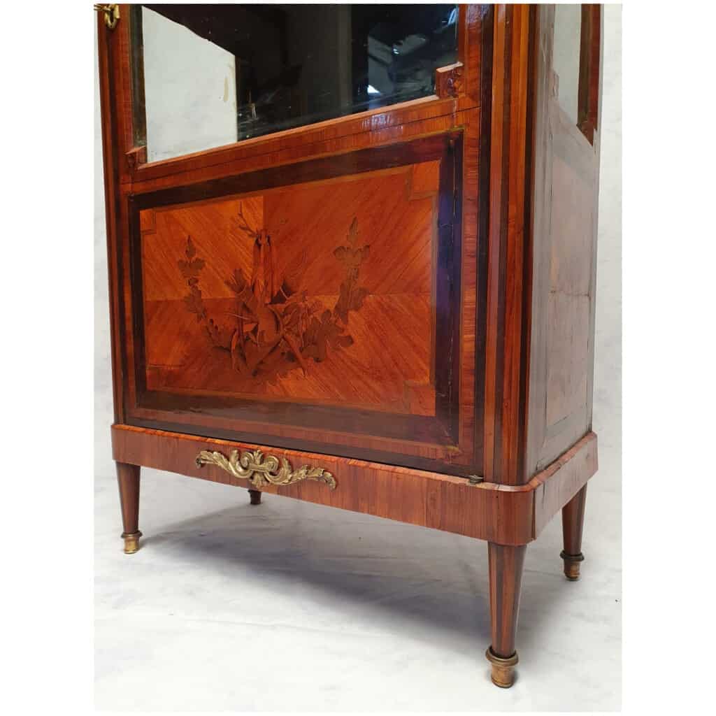 Vitrine Style Louis XVI – Marqueterie – Amarante & Bois De Rose – 19ème 11