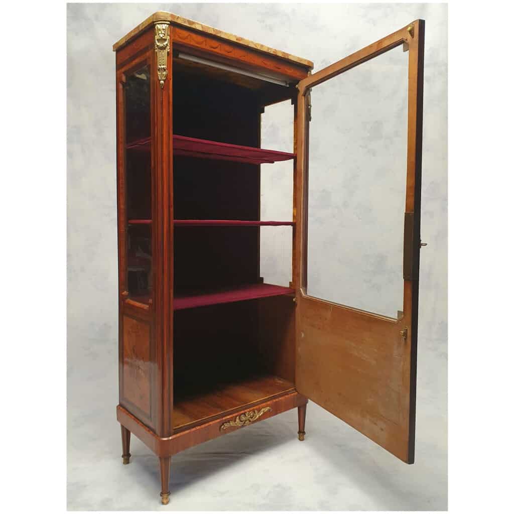 Showcase Louis Style XVI – Marquetry – Amaranth & Rosewood – 19th 12