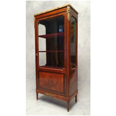 Showcase Louis Style XVI – Marquetry – Amaranth & Rosewood – 19th